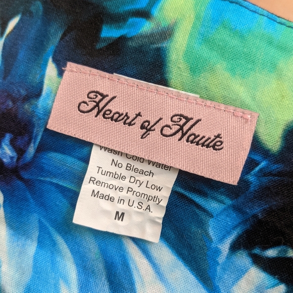 Heart of Haute floral blue dress size Medium - Picture 5 of 5